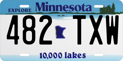 MN license plate 482TXW