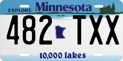 MN license plate 482TXX