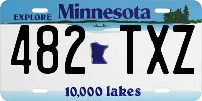 MN license plate 482TXZ