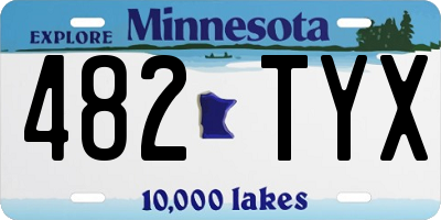 MN license plate 482TYX