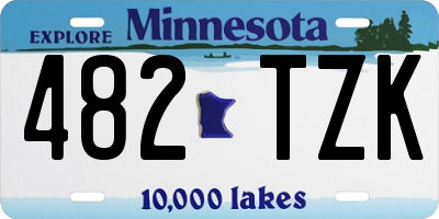 MN license plate 482TZK