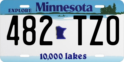 MN license plate 482TZO