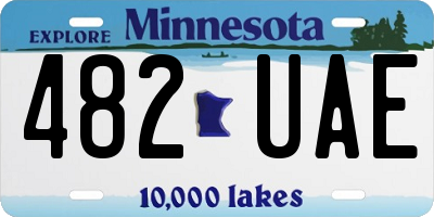 MN license plate 482UAE