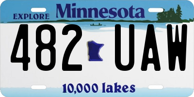 MN license plate 482UAW