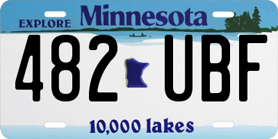 MN license plate 482UBF