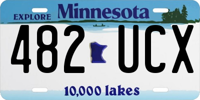 MN license plate 482UCX