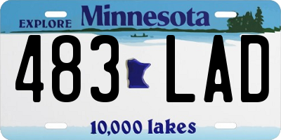 MN license plate 483LAD