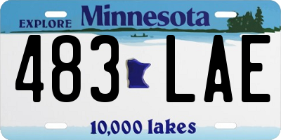 MN license plate 483LAE