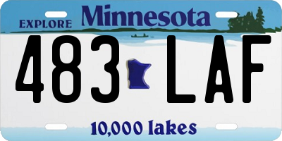 MN license plate 483LAF