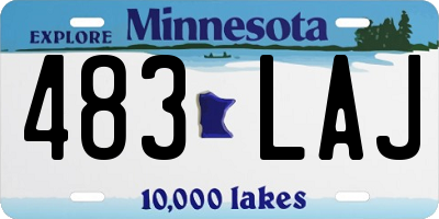 MN license plate 483LAJ