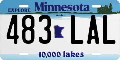 MN license plate 483LAL