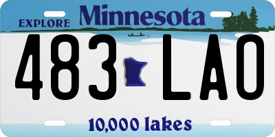 MN license plate 483LAO