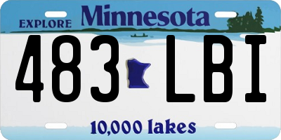 MN license plate 483LBI