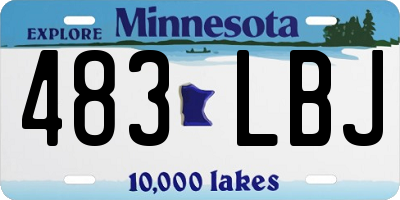 MN license plate 483LBJ