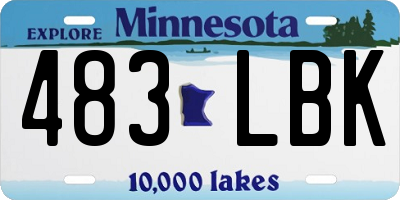 MN license plate 483LBK