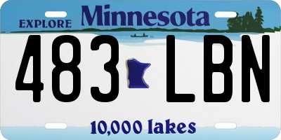 MN license plate 483LBN