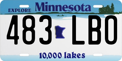 MN license plate 483LBO