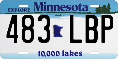 MN license plate 483LBP
