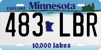 MN license plate 483LBR