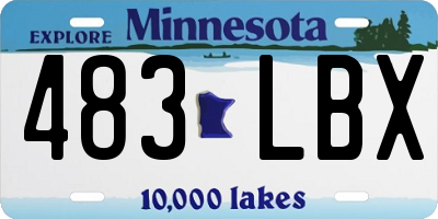 MN license plate 483LBX