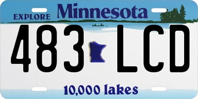 MN license plate 483LCD