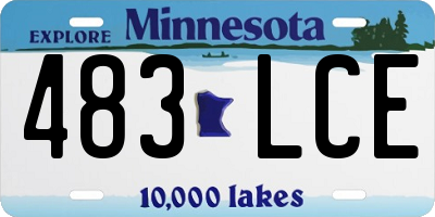 MN license plate 483LCE