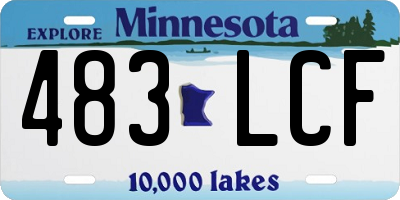 MN license plate 483LCF