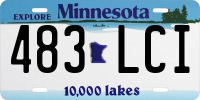 MN license plate 483LCI