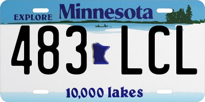 MN license plate 483LCL