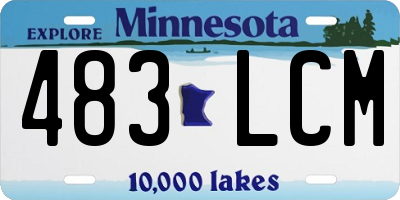 MN license plate 483LCM