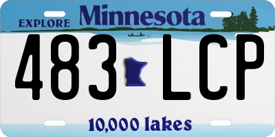 MN license plate 483LCP