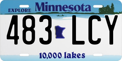 MN license plate 483LCY