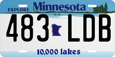 MN license plate 483LDB