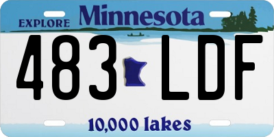 MN license plate 483LDF