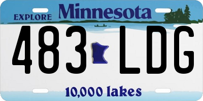 MN license plate 483LDG