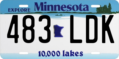 MN license plate 483LDK