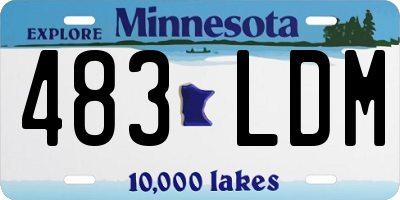 MN license plate 483LDM