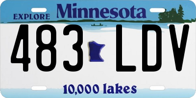 MN license plate 483LDV