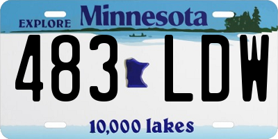 MN license plate 483LDW