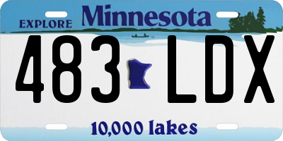 MN license plate 483LDX