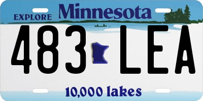 MN license plate 483LEA