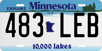 MN license plate 483LEB