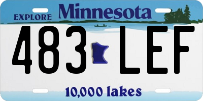 MN license plate 483LEF