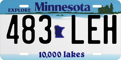 MN license plate 483LEH