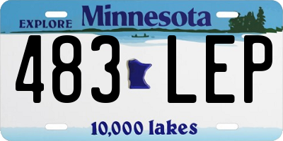 MN license plate 483LEP