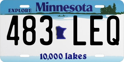 MN license plate 483LEQ