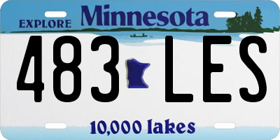MN license plate 483LES