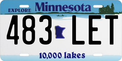 MN license plate 483LET