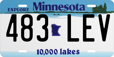 MN license plate 483LEV