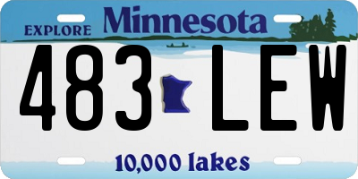 MN license plate 483LEW